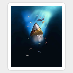 Shark Eating Taco Underwater Ocean Sticker